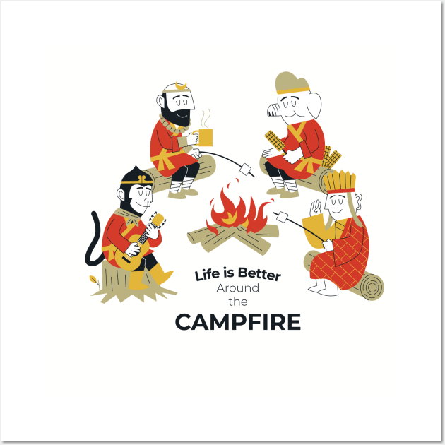 Journey to the West-campfire Wall Art by Alvin Chen